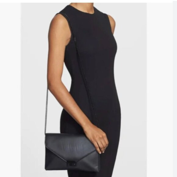 Loeffler Randall Envelope Clutch Turn-Lock Purse Black - Picture 5 of 16